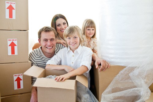 Professional commercial movers at work